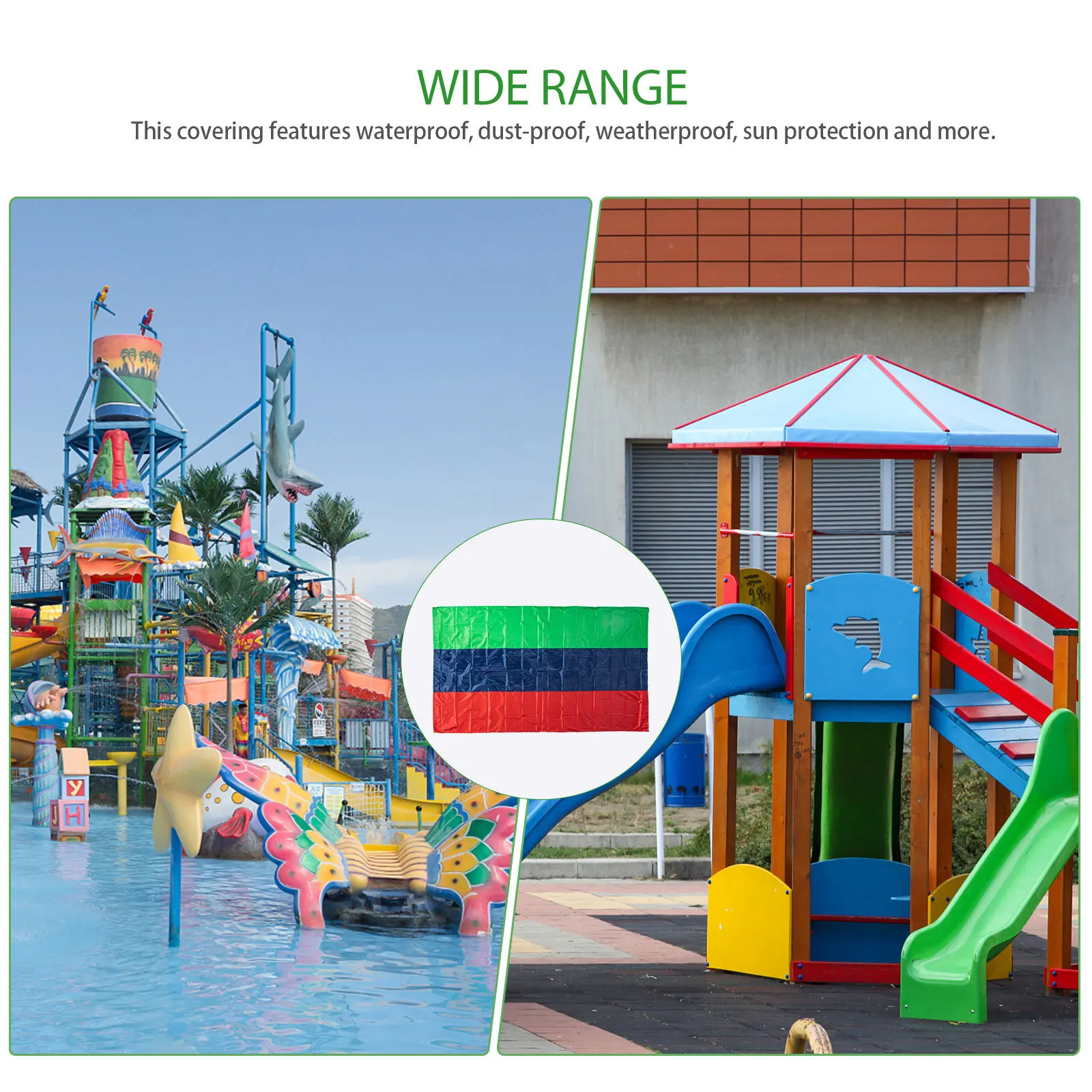 

Weatherproof Cover Playset Tarp Canopy Sun Protection Waterproof Nonfading Outdoor Yard Square Use Outdoor Playset Tarp