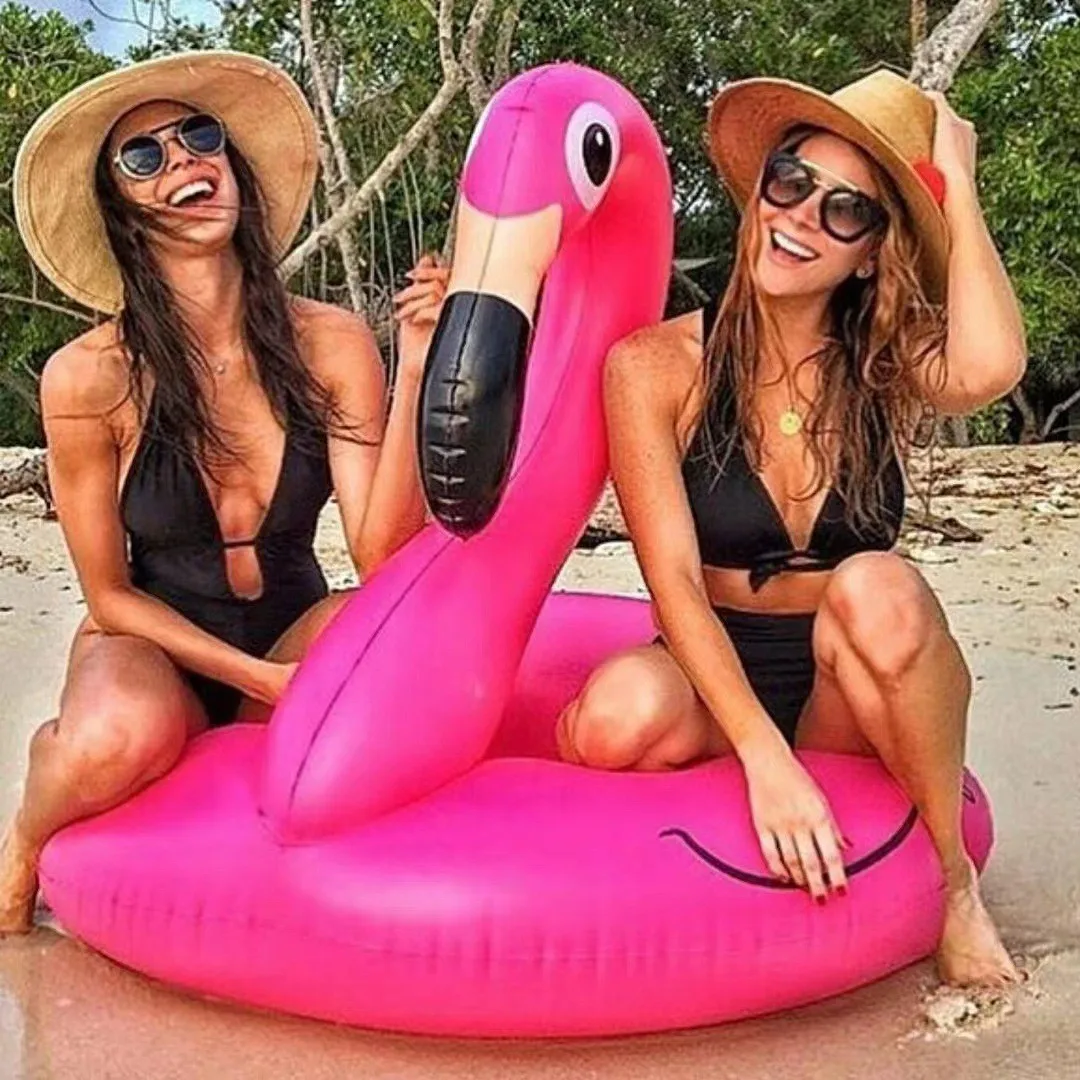 Anel de natação inflável de flamingo, tamanho grande, para adultos e adolescentes, círculo flutuante, piscina inflável, brinquedos, festa na praia
