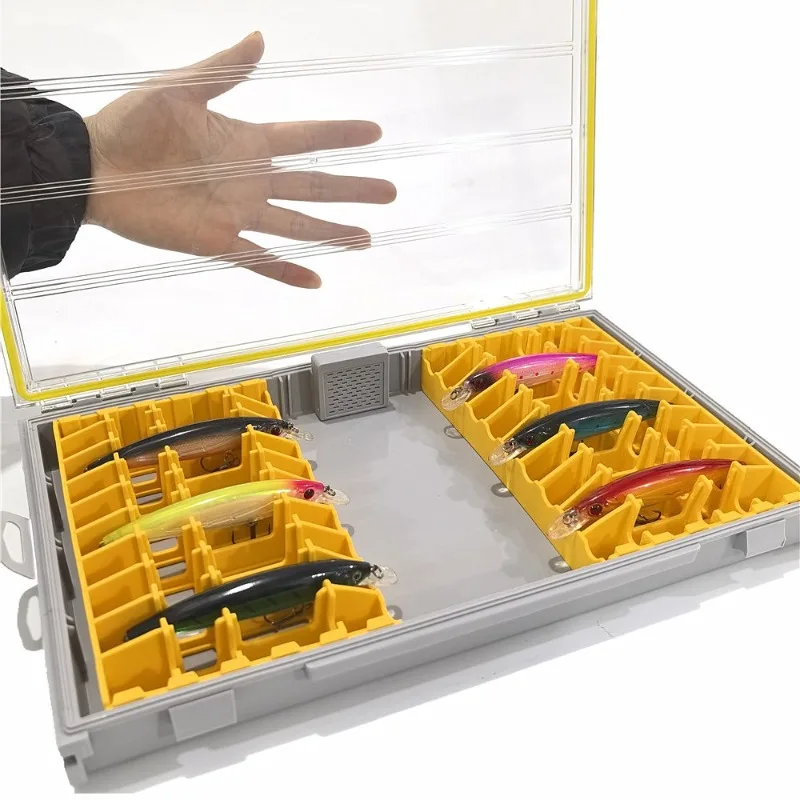 JINGYU Waterproof Single Layer Lure Box Plastic Tackle Box for Minnow Squid Jig Pencil Baits Competition Fishing Storage Case