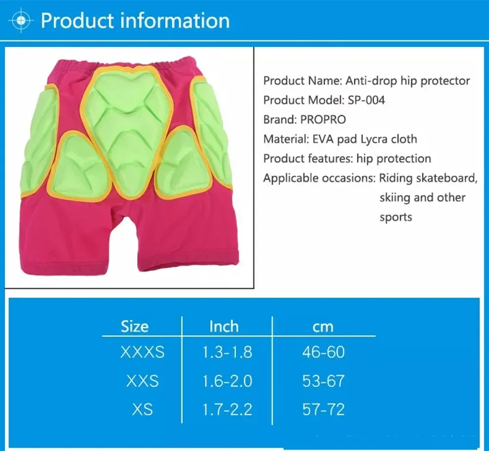 شورت للأطفال Roller Derby Skate Hip Pads شورت شتوي خارجي معدات رياضية شديدة