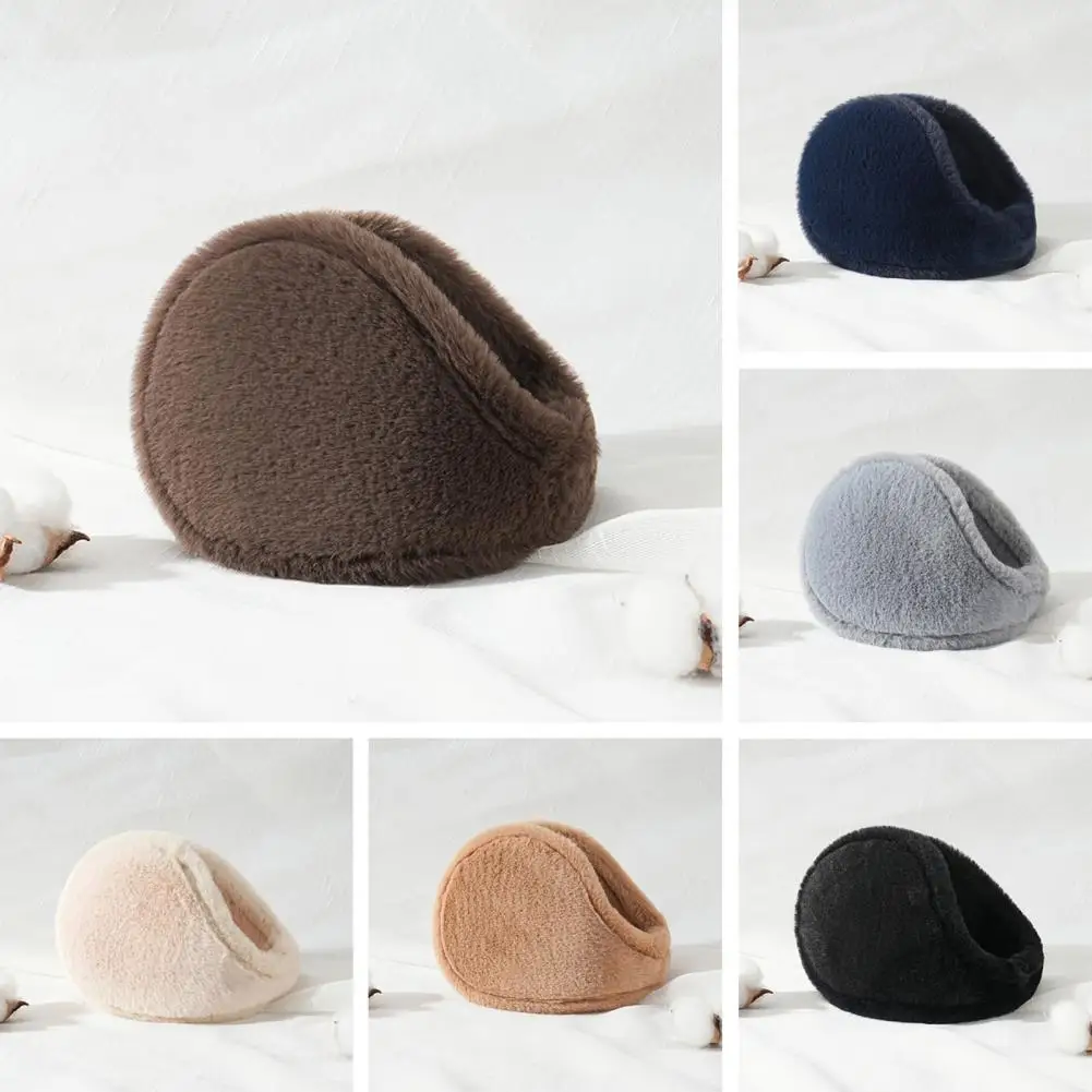 Protetores de orelha confortáveis para uso durante todo o dia, protetores de orelha com feixe de cabeça elástico, protetores de orelha de inverno de pelúcia à prova de vento para trabalho ao ar livre para homens