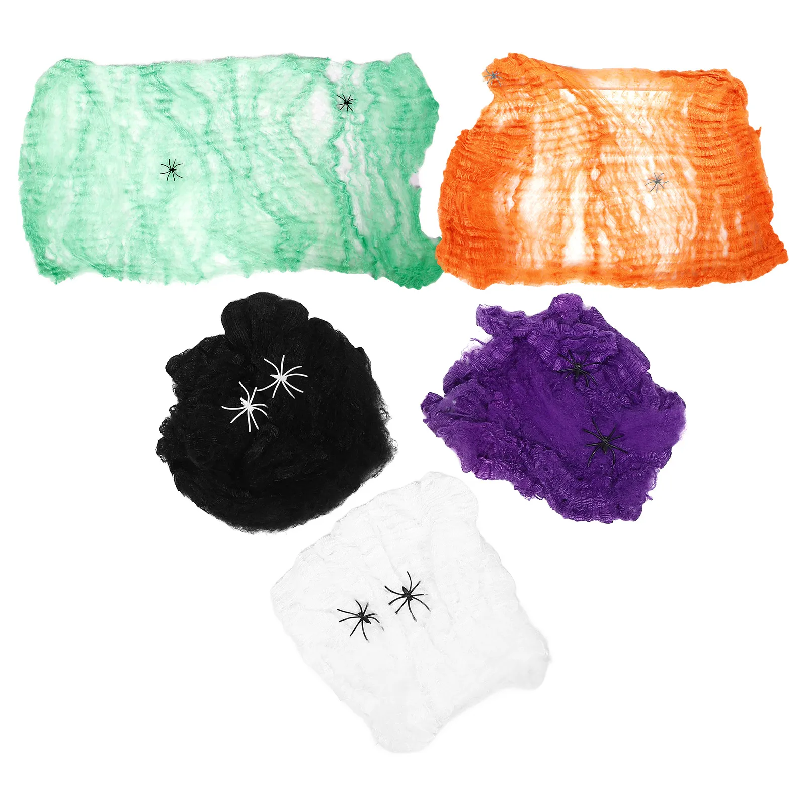 

5 Sets Halloween Decorations Stretchy Scary Cobweb Props PartyHaunted House Lightweight Easy Attach