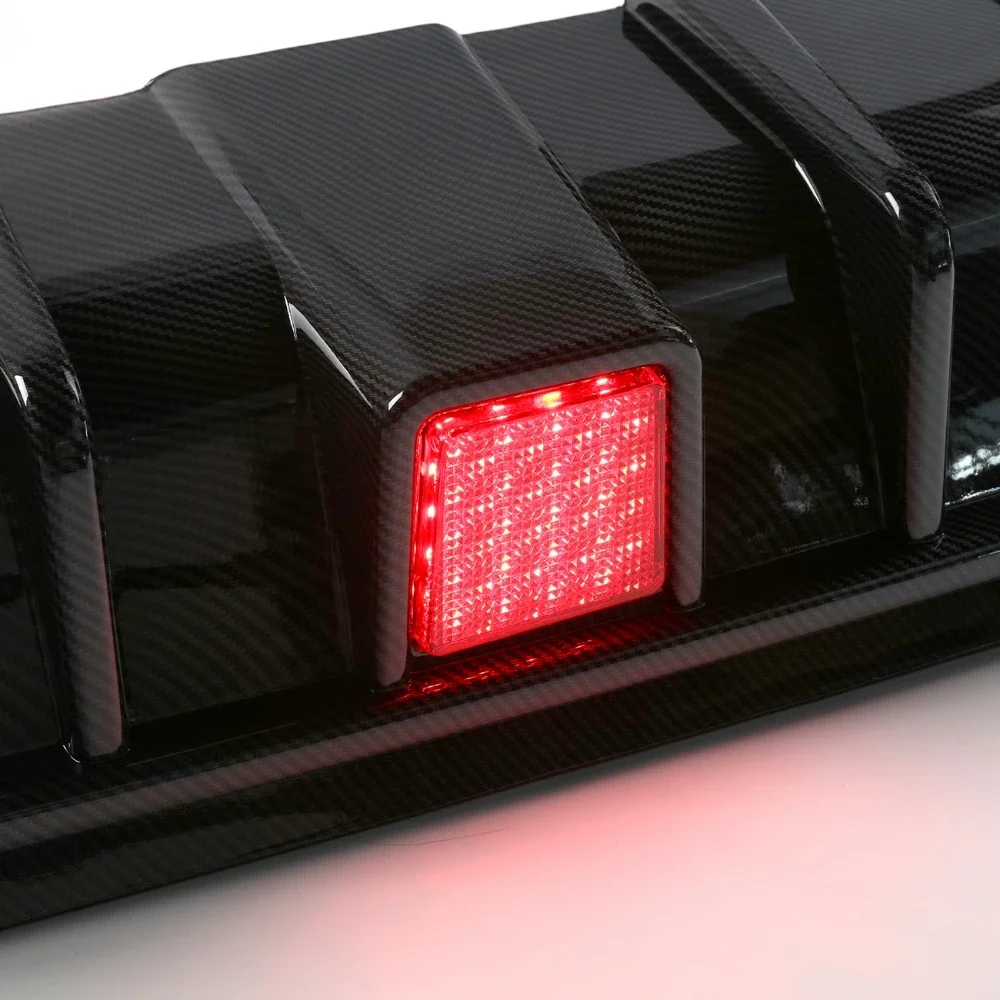 Rear Bumper Lip Spoiler Modification Diffuser For Infiniti Q50 2018-2021 Rear Bumper Cover Protector with LED Brake Lamp Red