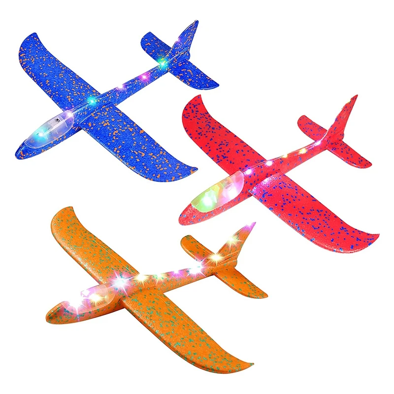 

Airplane Toy Kids LED Light Up Flight Mode Glider Planes Outdoor Sport Toys Birthday Party Favors Foam Airplane