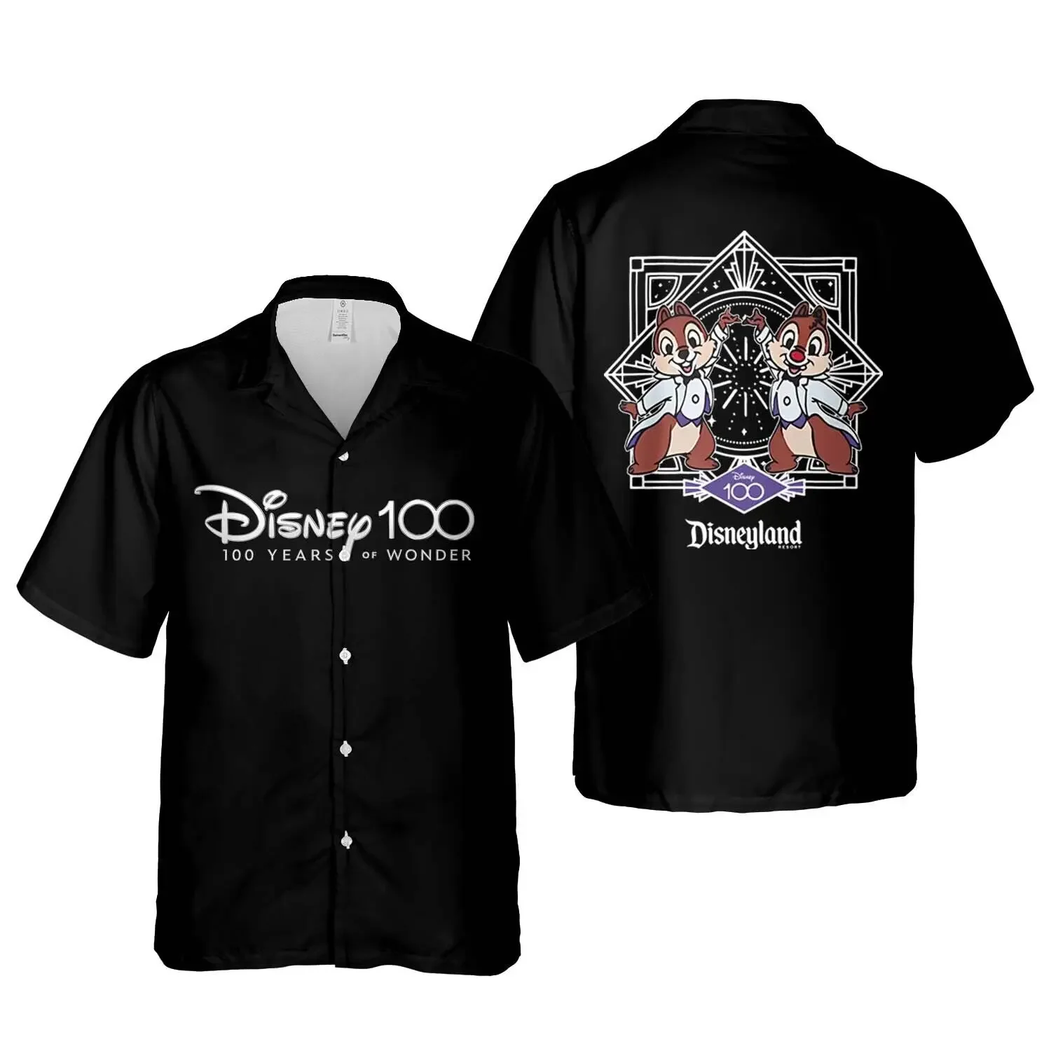 

Disney Chip and Dale Hawaiian Shirt Chip N Dale 100 Years Of Wonder Disney Anniversary Disneyland Hawaiian Shirt