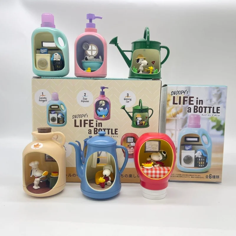 

Лидер продаж Re-Ment Snoopy's Life In A Bottle Scene Happy Hour Ornamen Blind Box Миниатюрная коллекция кукол Аниме Фигурка Игрушка