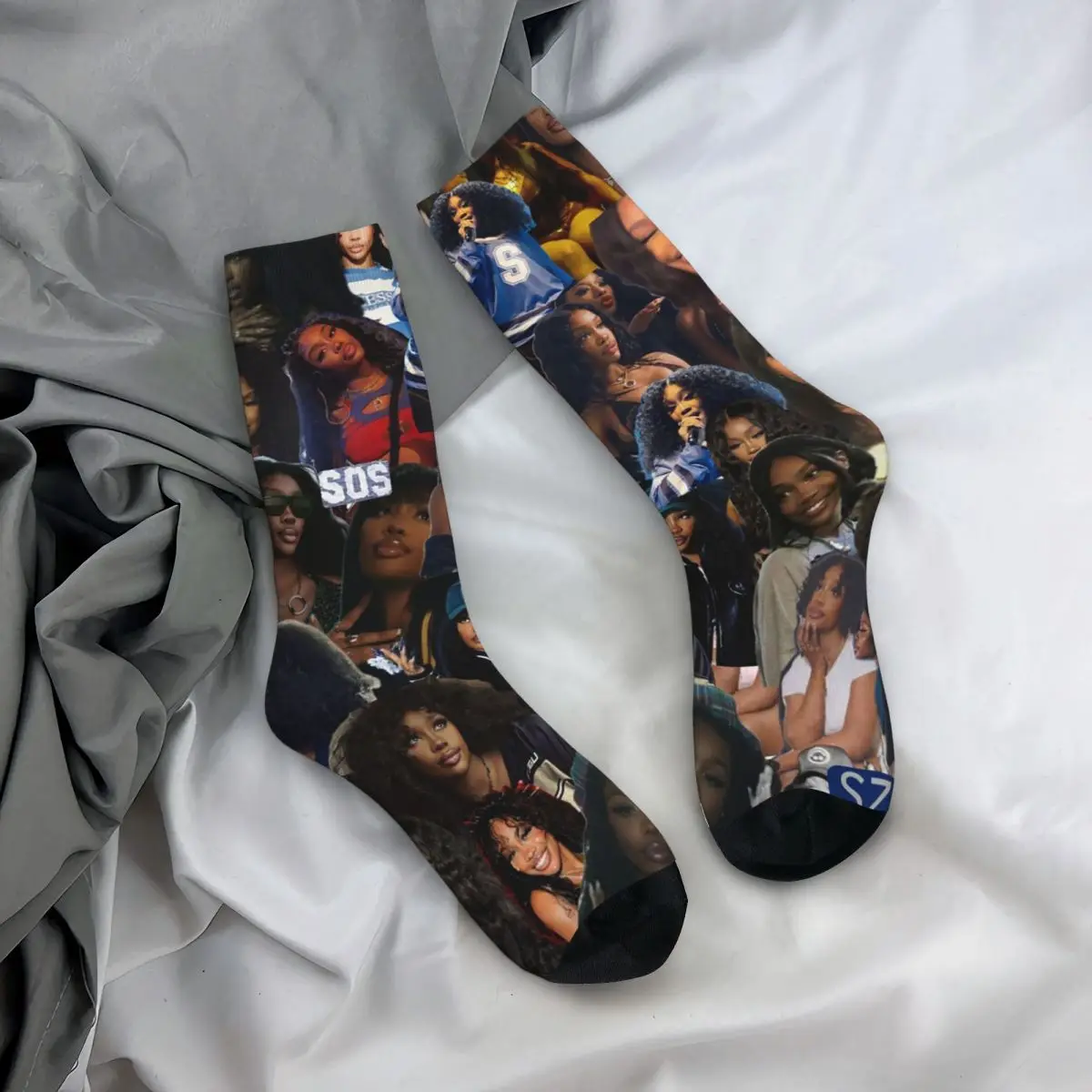 ถุงเท้าลูกเรือออลซีซั่นส์ นักร้องเพลง SZA (9) ถุงเท้า ถุงเท้ายาวลำลอง อุปกรณ์เสริมสำหรับผู้ชาย ผู้หญิง ของขวัญคริสต์มาส