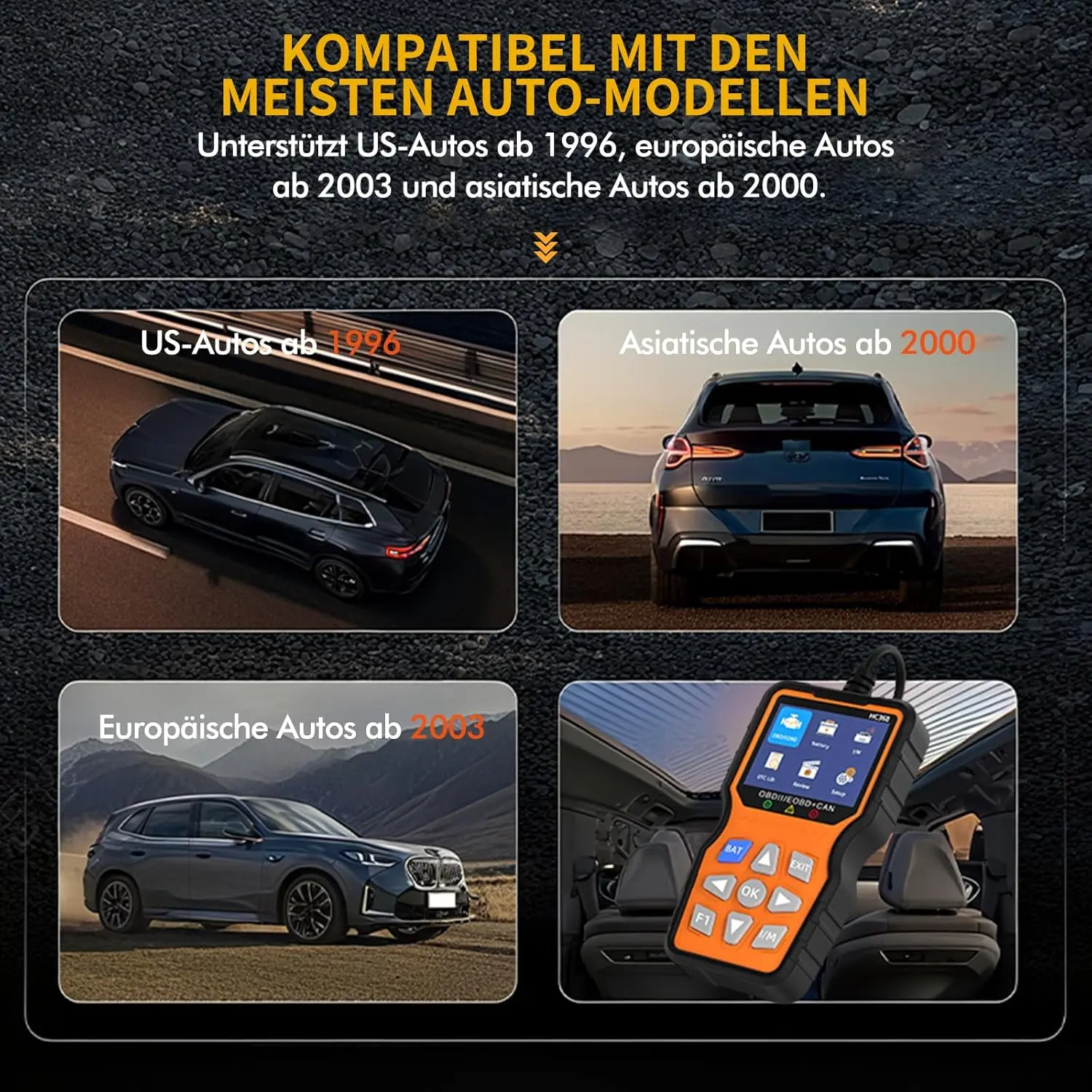 Car OBD2 Scanner Diagnostic Tool Code Reader Car Voltage Tester Engine Fault Code Scanner Charging Tester Diagnostic Tool HC368