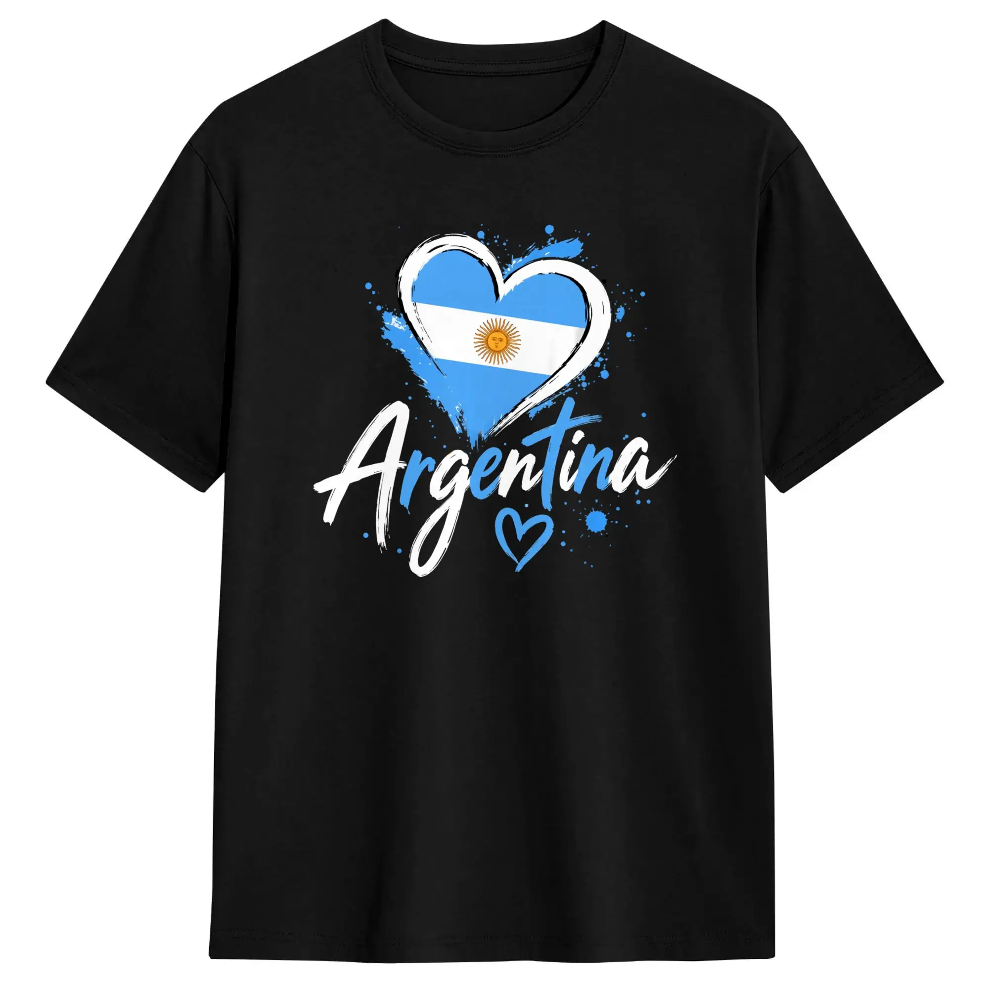 Streetwear T-Shirt Summer Vintage Retro Argentina Flag Heart Argentinian Pride Fashion T-Shirts Cotton Tee Shirt Short Sleeve