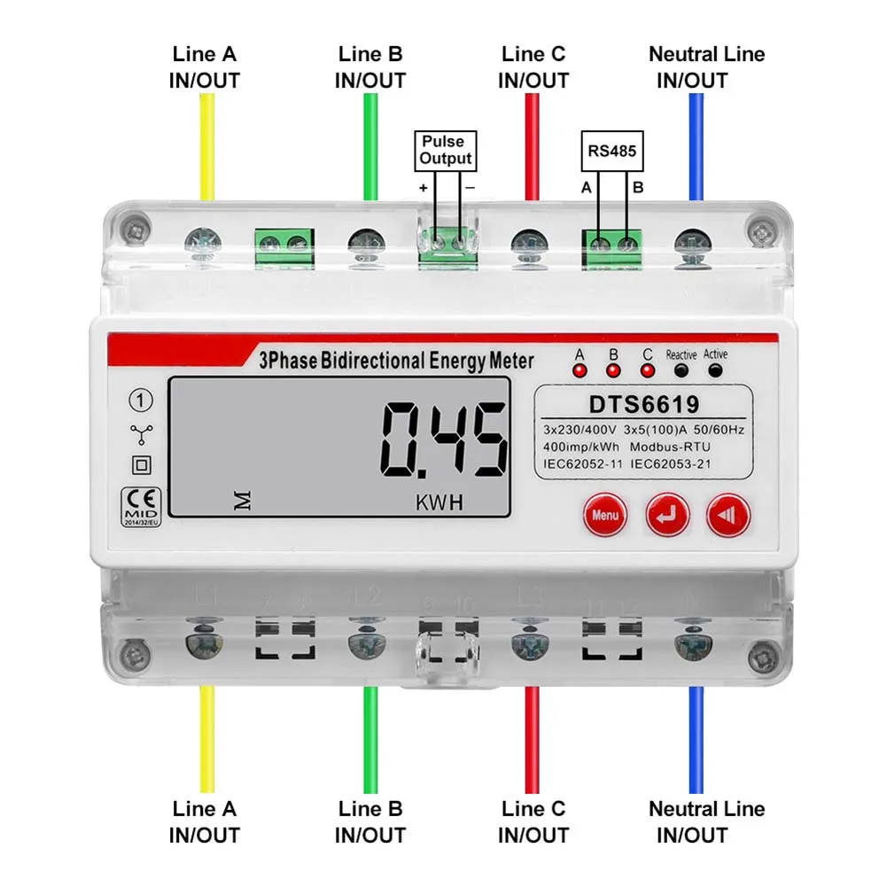 /For /Multi /Function Electronic Electricity Meter With LCD Display For Active Reactive Energy Power Monitoring In Home Office F