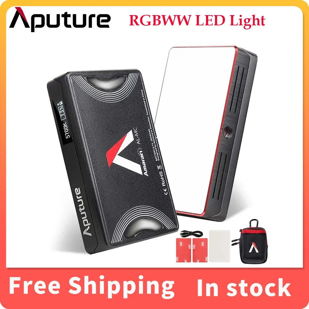 

Aputure AL-MC RGBWW LED Lights 3200K-6500K TLCI/CRI 96+ Photography CCT Control Mini Light Video Lamp Sidus Link App Control