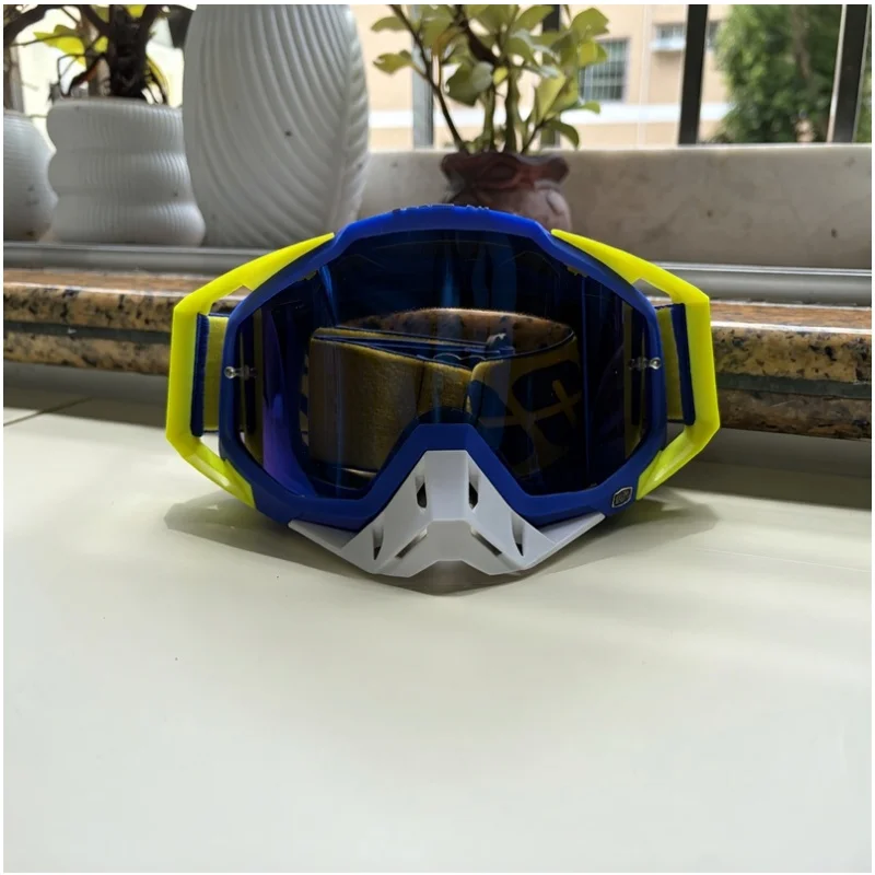 All‑Weather Useful Dirt Bike Goggles Multiple Colors Vent Hole Design Wind Sand Barrier Adjustable Strap Helmet‑Compatible