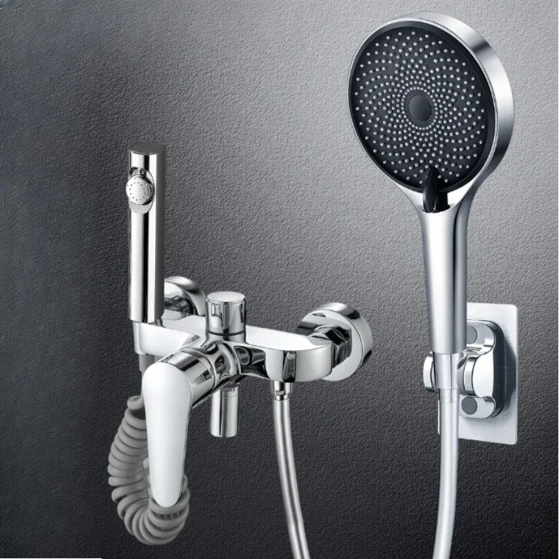 Brass Core Bathroom Shower Faucet Set - Cold & Hot Water Mixer for Shower Enclosure & Bathtub, Easy Installation
