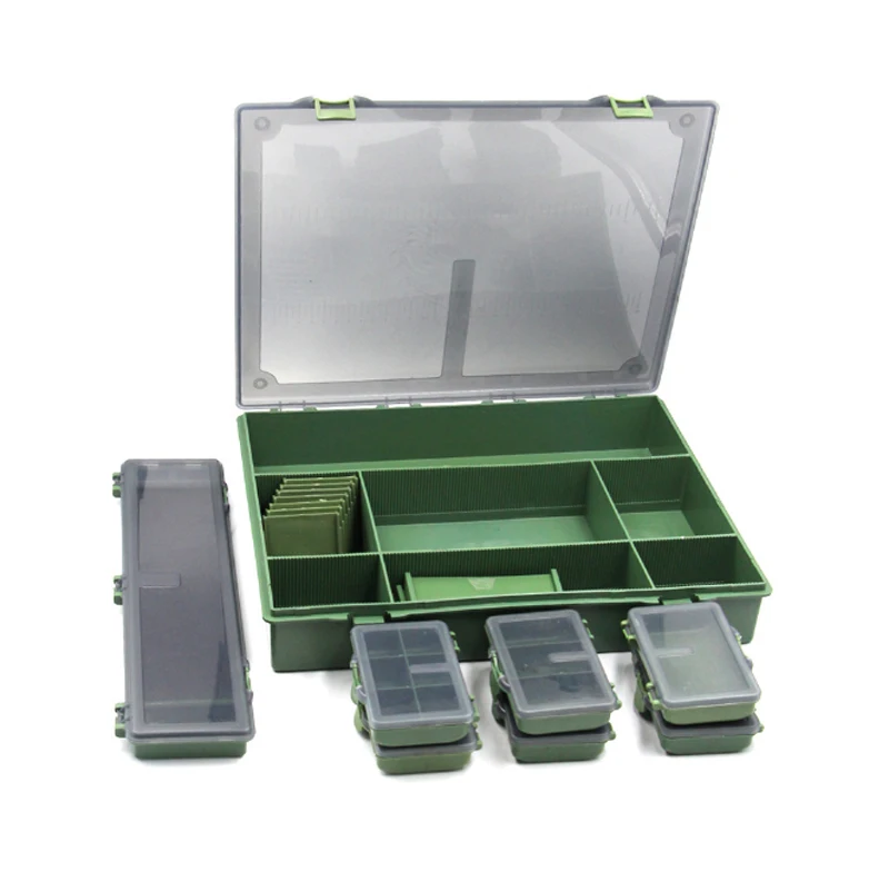 36.5*28.5*5.5cm Waterproof Carp Fishing Accessories Gear Large 7+1 Carp Fishing Tackle Box