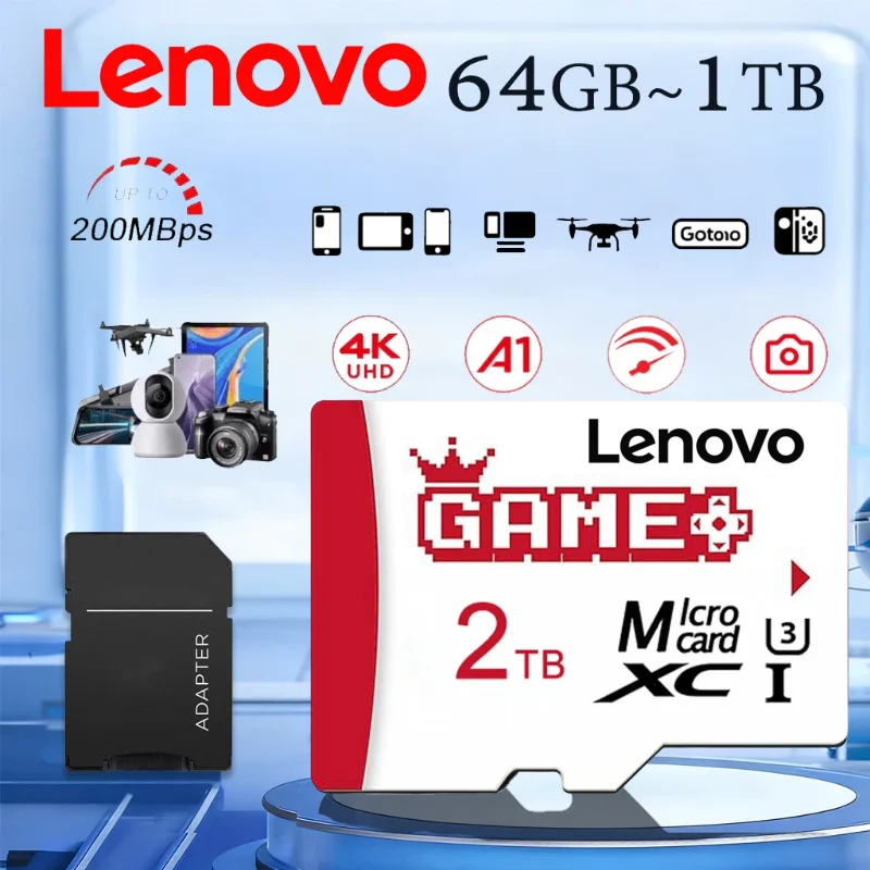 Карта-памяти-lenovo-extreme-pro-micro-sd-uhs-i-a2-u3-v30-с-адаптером-для-камеры-dji-phone-pc-—-карта-памяти-2-ТБ-1-ТБ-512-ГБ-256-ГБ-128-ГБ