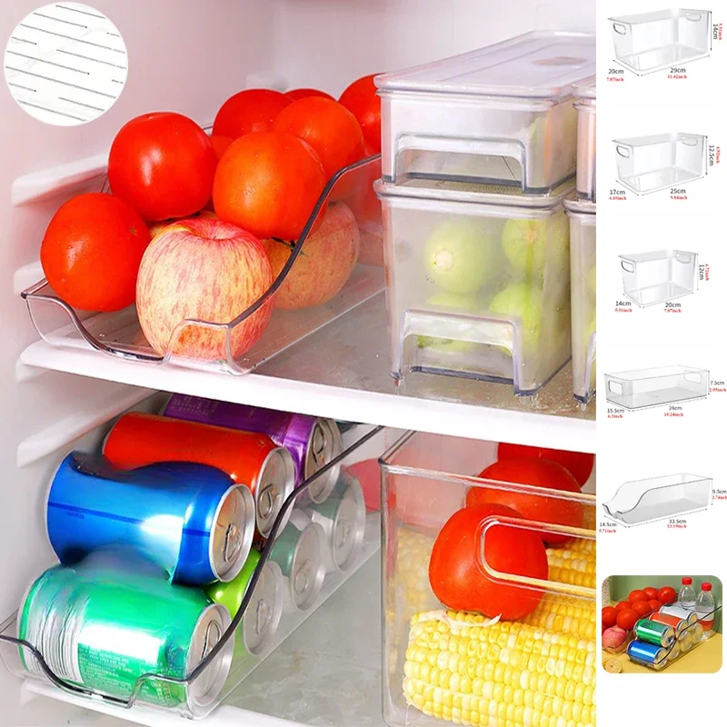 

Refrigerator Storage Box Fridge Organizer Kitchen Storage Cans Large Capacity Organizer durable Transparent for Organization 박스