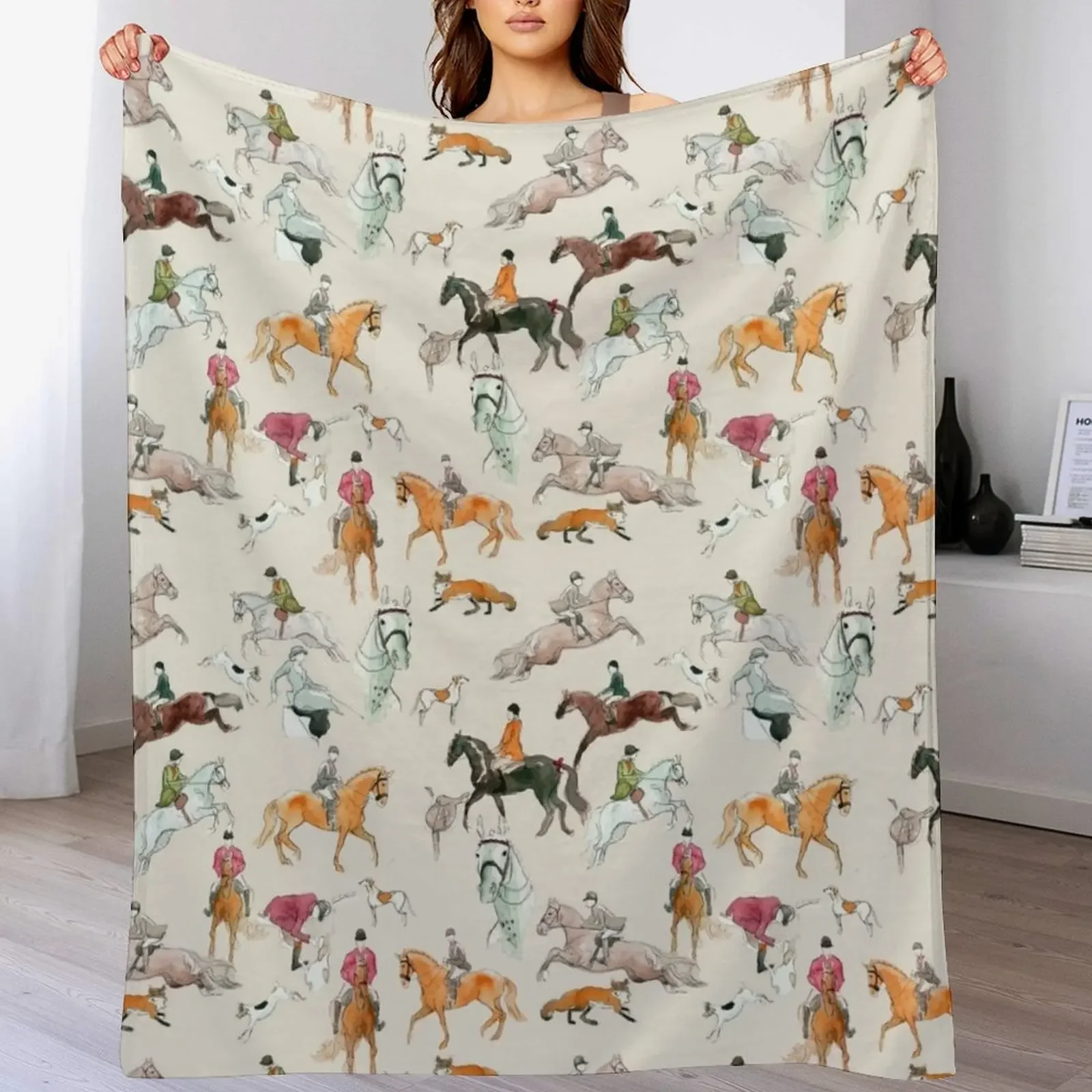 

Foxchase Throw Blanket Beautifuls Plaid on the sofa Soft Big Decorative Sofas Blankets