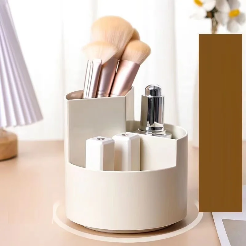 360 Rotating Makeup Desktop Cosmetic Storage Box Organizer Large Capacity For Bathroom Portable Lipstick Makeup Brush Pen Holder