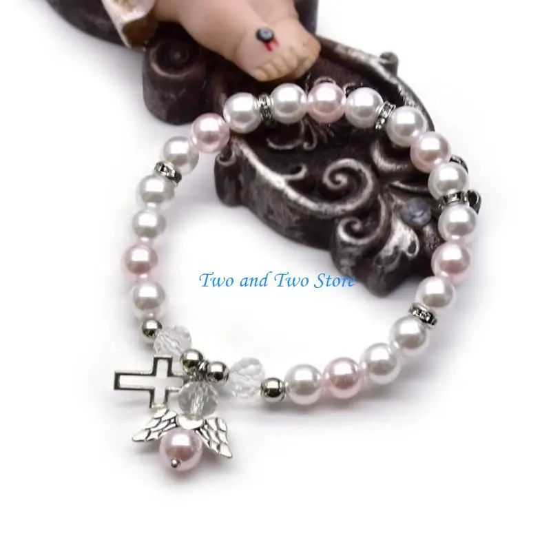 

HX6F Stylish Stretch Bracelet Religious Charm Bracelet Religious Pendant Bracelet Wrist Jewelry Gift for Fashionable Lover