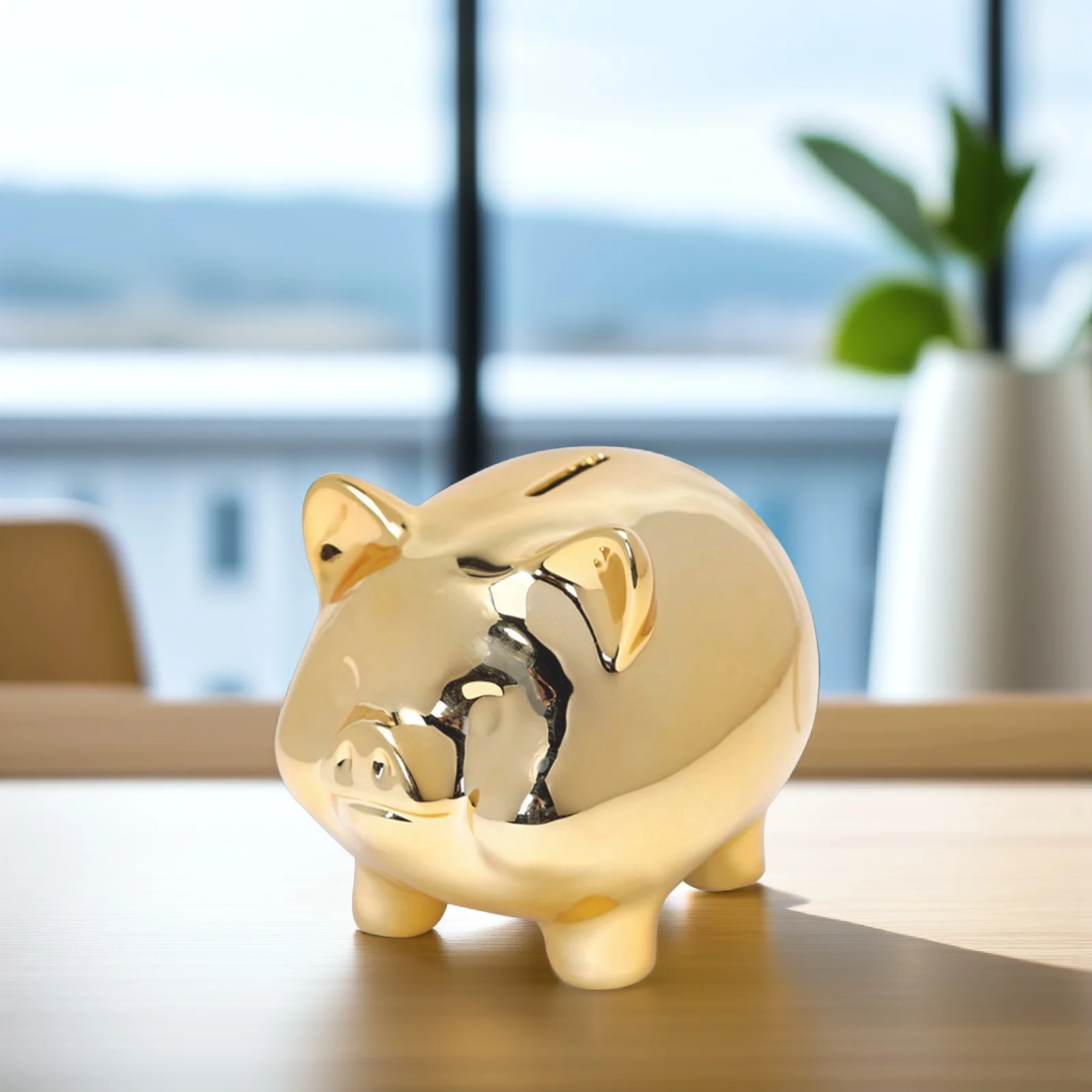 

Medium Ceramic Piggy Bank Cute Pig Coin Saving Pot Compact Money Box Desktop Decoration Gift Piggy Bank Money Saving Box