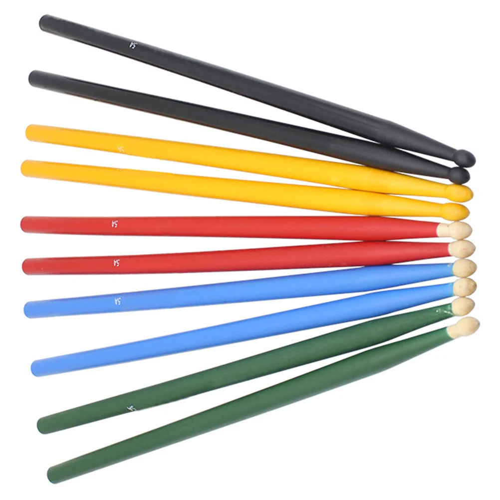 

5 Pairs Light Colorful Drum Hammer Child Percussion Drumsticks Maple & Accessories
