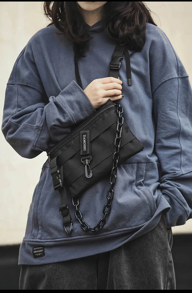 Funktionale Taktische Brusttasche für Unisex, Modische Hip-Hop-Weste, Streetwear-Tasche, Hüfttasche für Damen, Schwarze Wild-Brusttasche – Detail 2