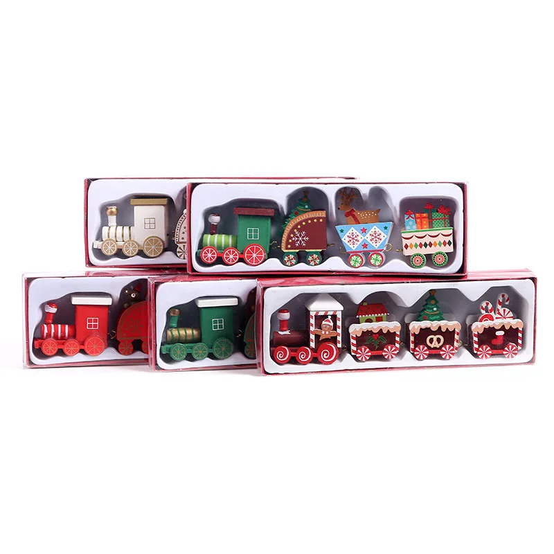 Plastic Christmas Train 2024 Christmas Decorations for Home Xmas Navidad Noel Gifts New Year Christmas Ornament Kids Toys