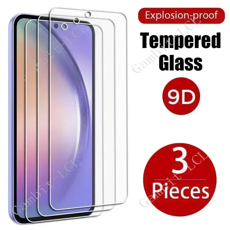 3Pcs Tempered Glass For Samsung Galaxy A02 A03 Core A03s A13 A14 A22 A23 A33 A53 A73 A52 4G A54 5G  Screen Protector Cover Film