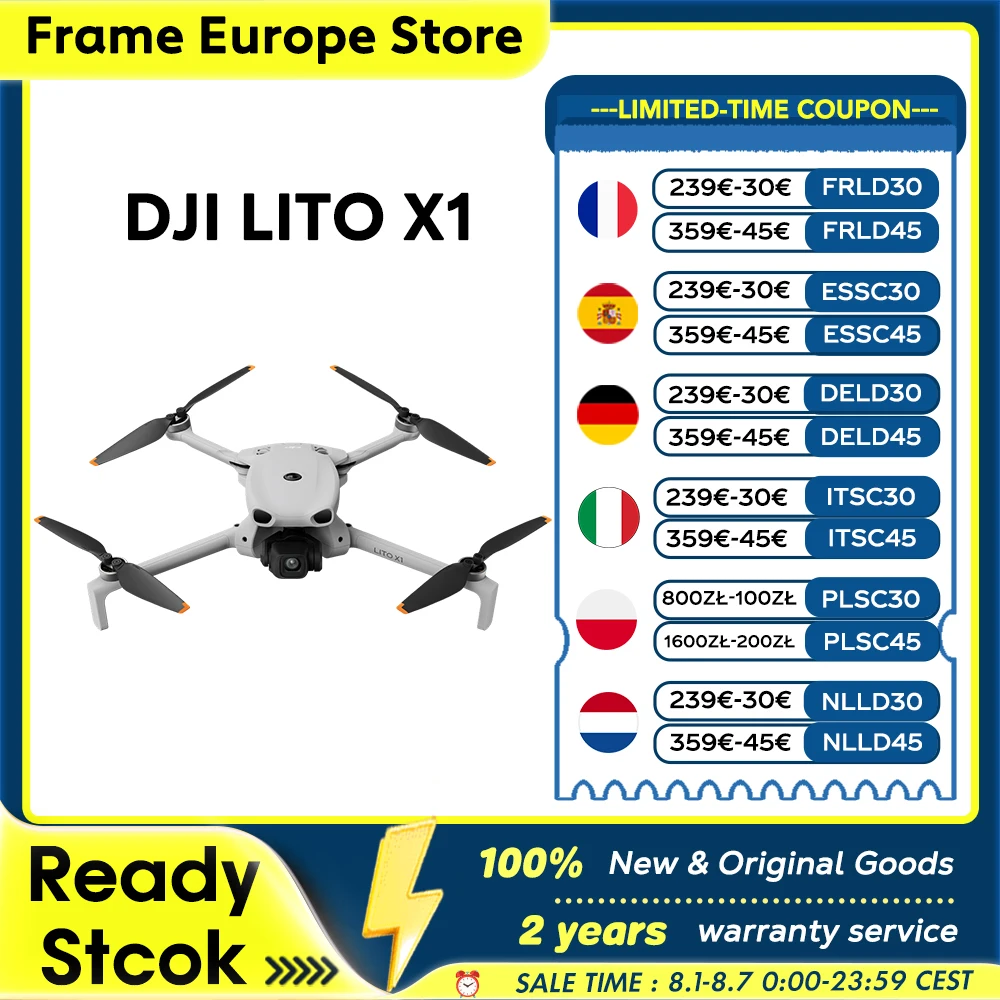 【LOCAL+】DJI Lito X1 Faltbare Leichtgewichts-4K-Drohne mit Hinderniserkennung ActiveTrack 1/1,3 Zoll Sensor 15km Übertragung für Anfänger C0 NEU 2026