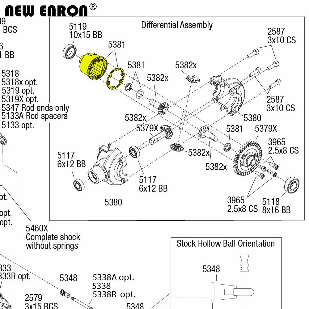 NEW ENRON Alloy Differential Diff Case Carrier #5381 Upgrade for RC Cars Traxxas 1/10 Slash T-Maxx Slayer Revo Rustler 4-Tec 2.0