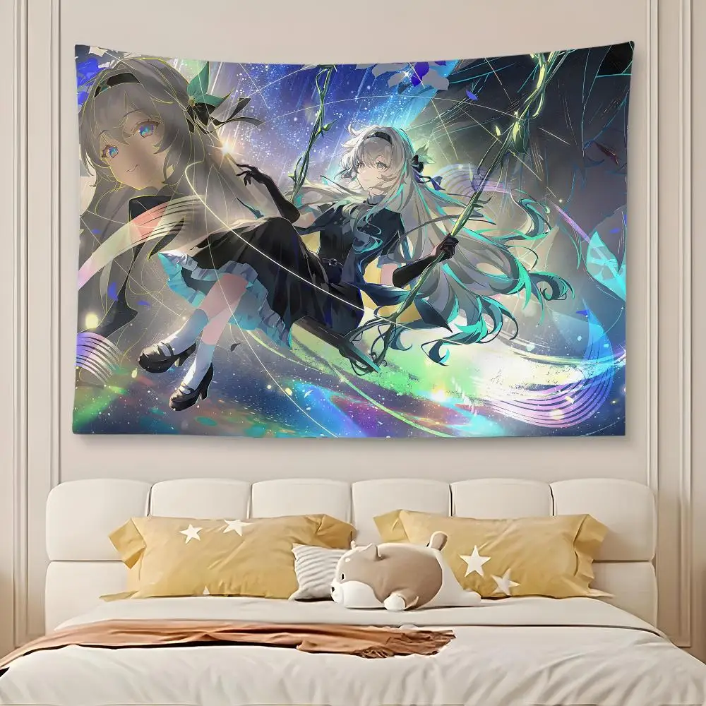 Game Honkai Star Rail firefly Tapestry Art Decor Banner Microfiber Backdrop for Bedroom Living Room Bar Garden Party
