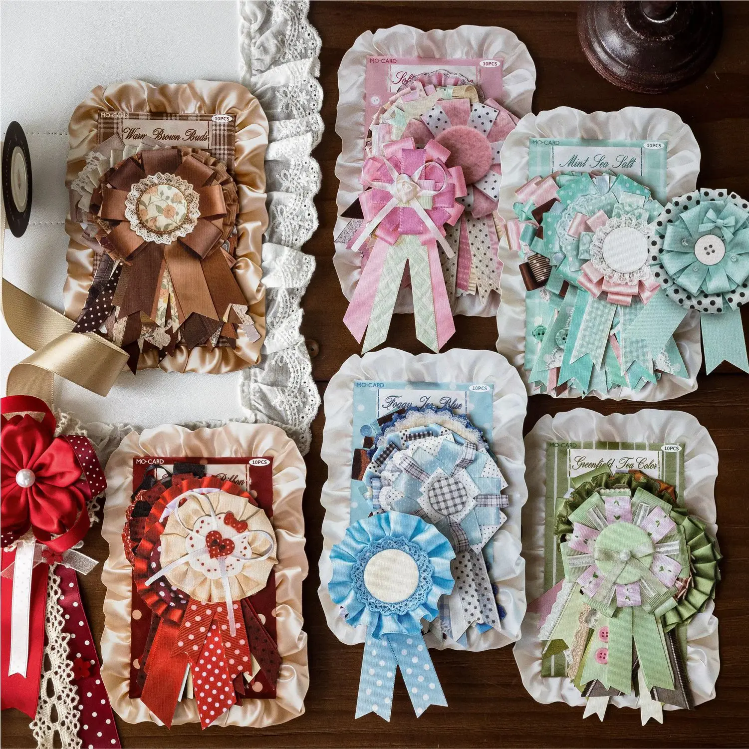 10pcs Ribbon Medal Cors Stickers Color Plate Cute Phone Case and Journal Diy Handbook Material School Office Supplie