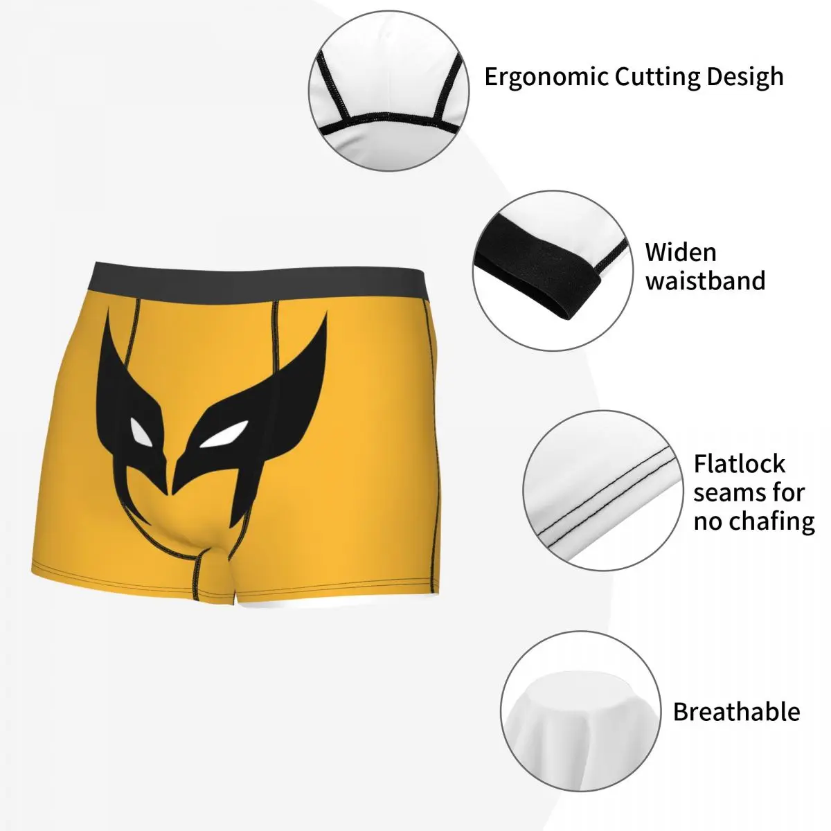 Custom Wolverine Mask Boxers Shorts Men\'s Briefs Underwear Fashion Underpants