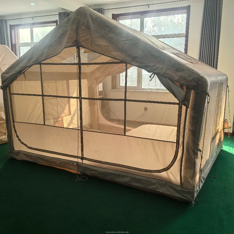 

YTYIN 7.5㎡ 3x2.5x2.2m Inflatable Tent Double Doors Dual Skylights Chimney Port 420D Oxford PVC Air Column