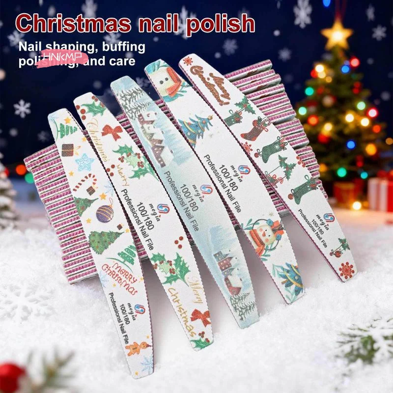 عيد الميلاد تحت عنوان ملفات الأظافر على الوجهين مانيكير جل الأظافر المنزل وصالون استخدام قابل للغسل إزالة البولندية والألواح العازلة #2