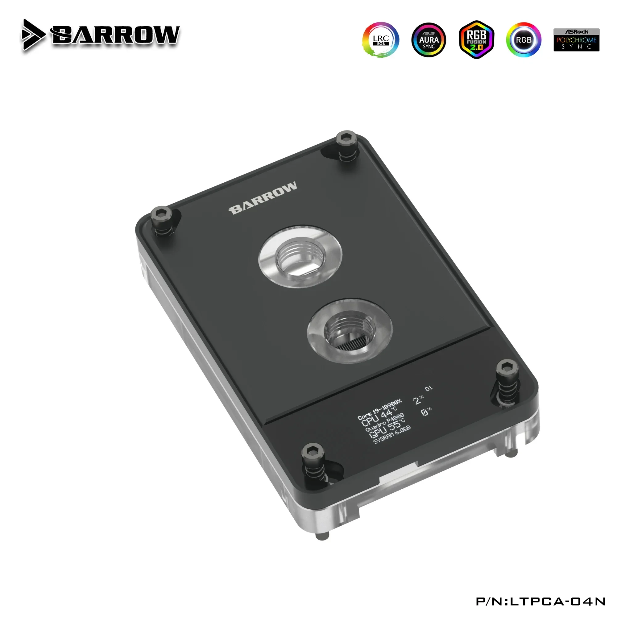 

Barrow CPU Water Block Digital Display Use for AMD AM3 AM5 INTEL LGA 115X 1200 1700 2011 X99 /5V 3Pin Support AURA SYNC LTPC-04N