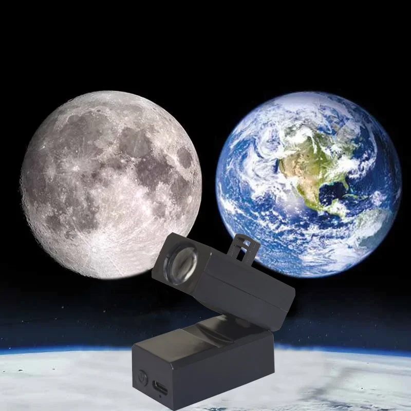 LED USB Portable Earth Moon Lamp Projector Christmas Halloween Home Decoration Night Light for Bedroom Living Room Wall