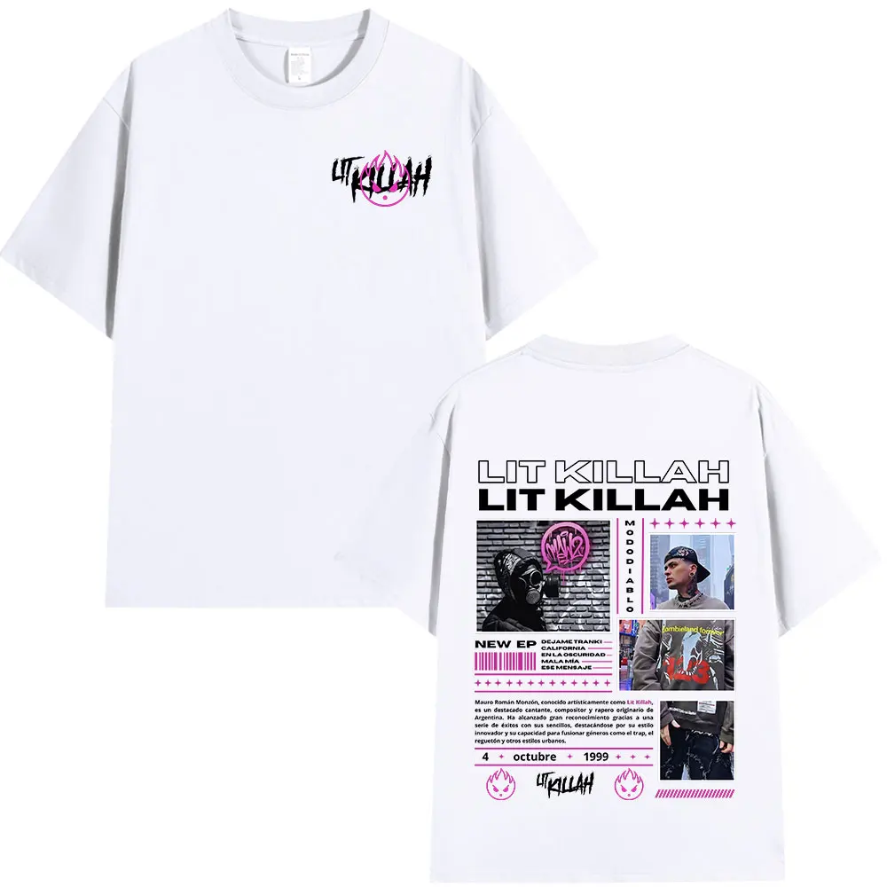 مغني الراب 2025 ليت كيل الله MAWZ ألبوم تي شيرت جولة ميرش تي شيرتات قصيرة الاكمام للرجال النساء فضفاض القطن تي شيرت #2