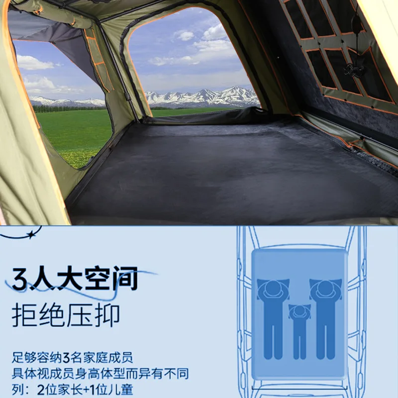 

Cross-border 2024 new roof tent aluminum alloy hard top quick-opening large space thin travel