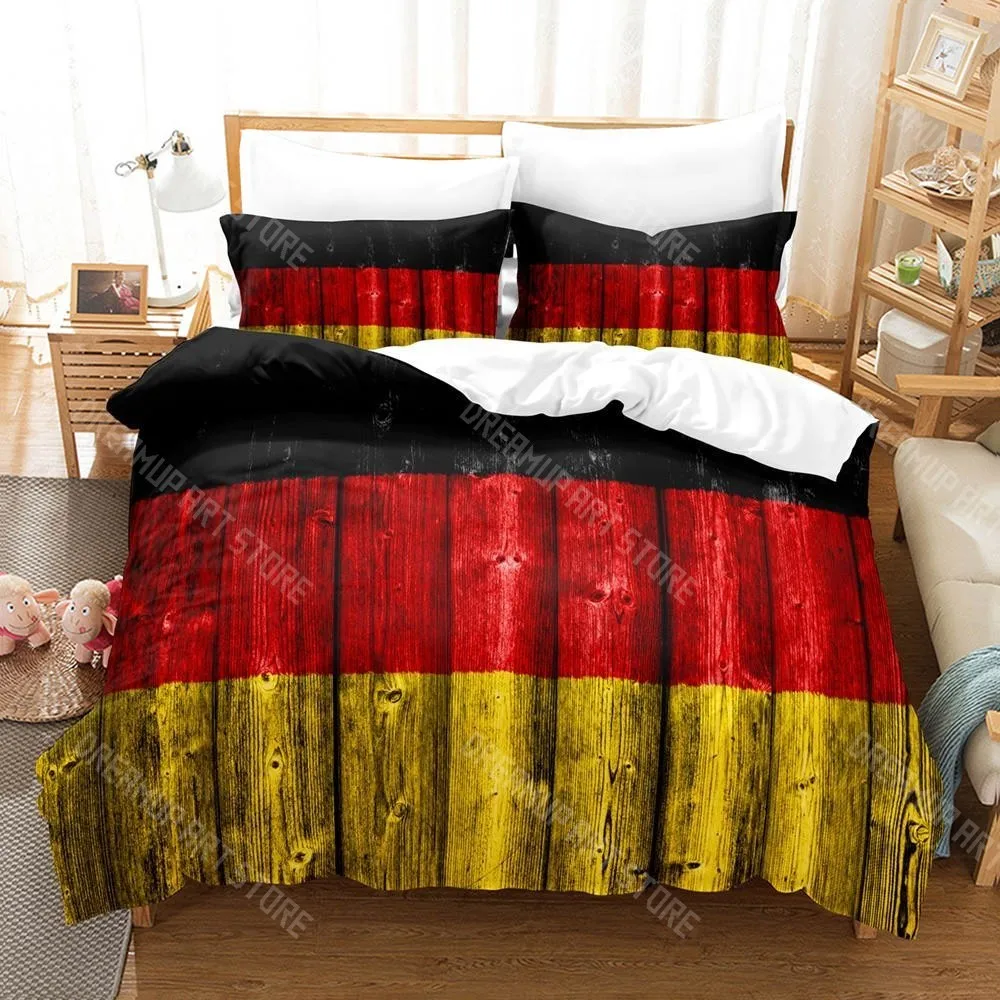 3D Printed German Flag Bedding Set for Boys Girls Duvet Cover Pillowcase Twin Queen King Full Single Double Sizes