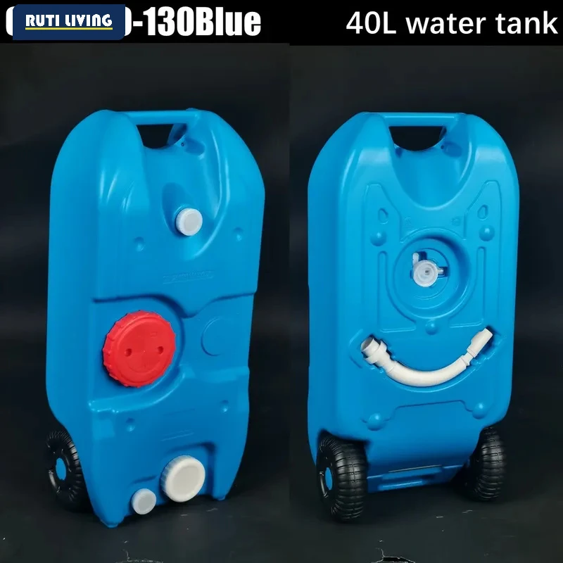 RUTI RV Camping Vessel Outdoor Wheeled Mobile Plastic Water Tank 25L/40L Portable Clear Water and Sewage Transfer Box