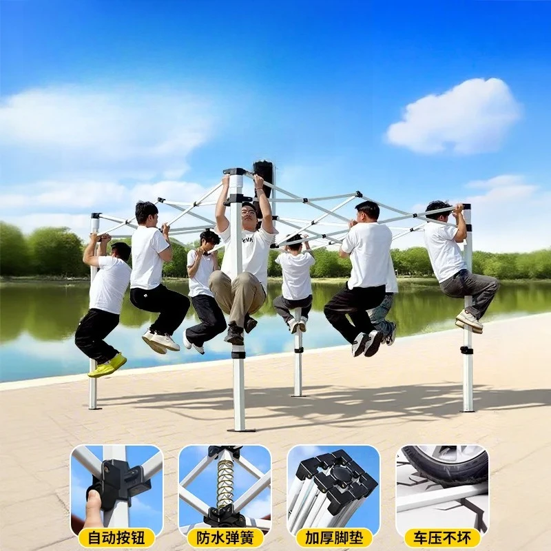 Factory Direct 2026 Night market four corners stall wind-resistant canopy, special four-legged rainproof tent 3x3 meters outdoor