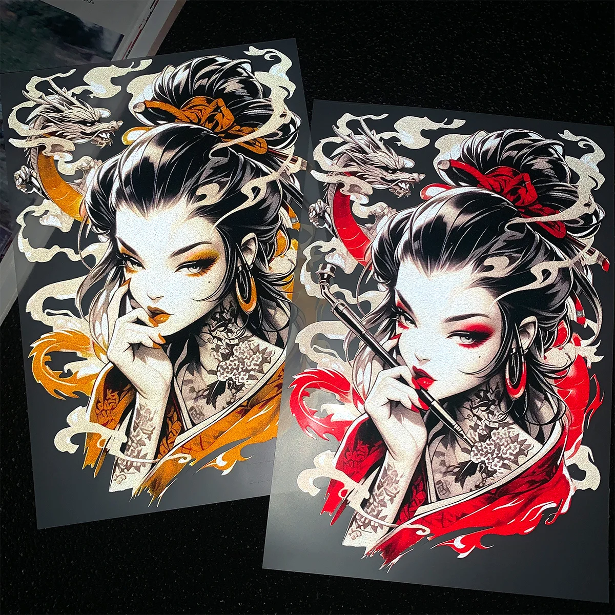 

JDM Geisha Reflective Car Stickers Motorcycle Moto Body Windshield Helmet Decals Accessories for YAMAHA Kawasaki Honda Suzuki