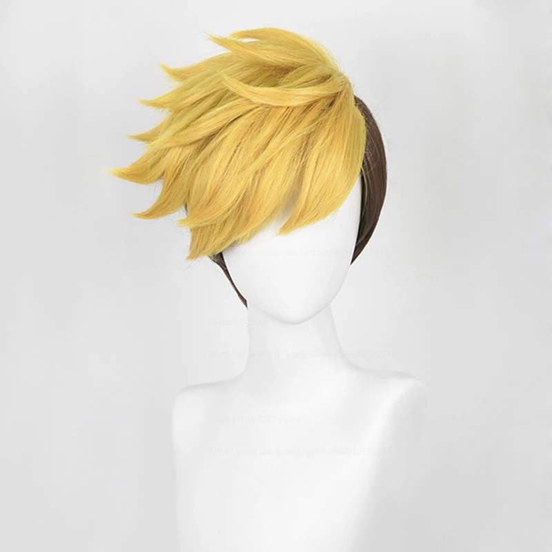 Anime Trigun Vash The Stampede Cosplay Wig Heat Resistant Synthetic Hair Cosplay Wigs + Wig Cap