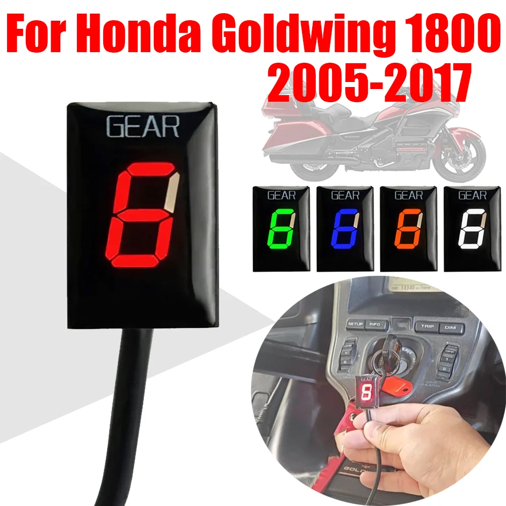 Akcesoria motocyklowe wskaźnik biegów dla Honda Goldwing GL1800 Gold Wing GL 1800 2005-2017 2016 wodoodporny wyświetlacz biegów miernik