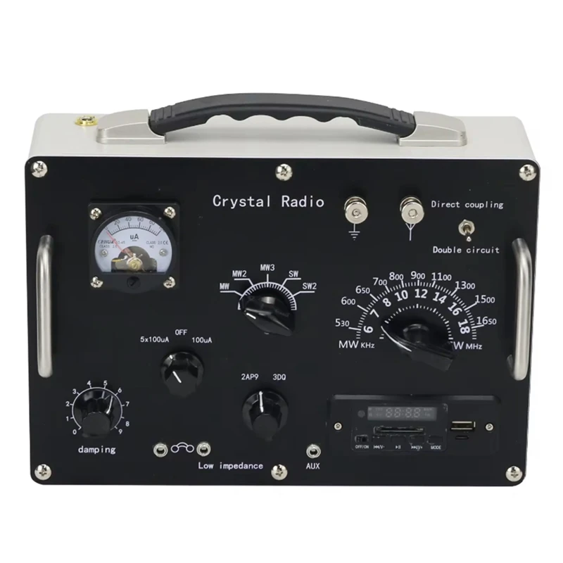 RISE-Crystal Radio Medium Wave & Shortwave Retro Crystal Radio With FM Radio & MP3 Music Player Module