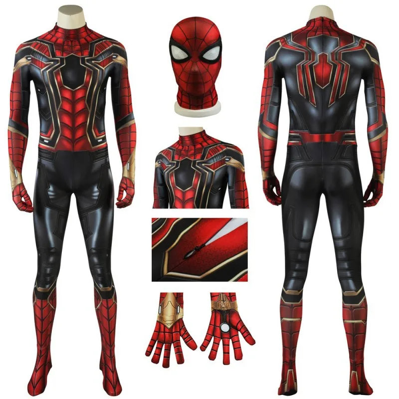 

Iron Spider Peter Parker Jumpsuit Cosplay Costume Bodysuit Halloween Costume Party Performance Clothing for Adult Kids