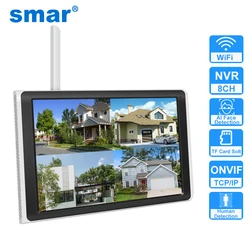 Smar Wifi Nvr With LCD Monitor 8CH 10Inch NVR Security CCTV Network Video Recorder Support Face Detection Home Monitor NVR