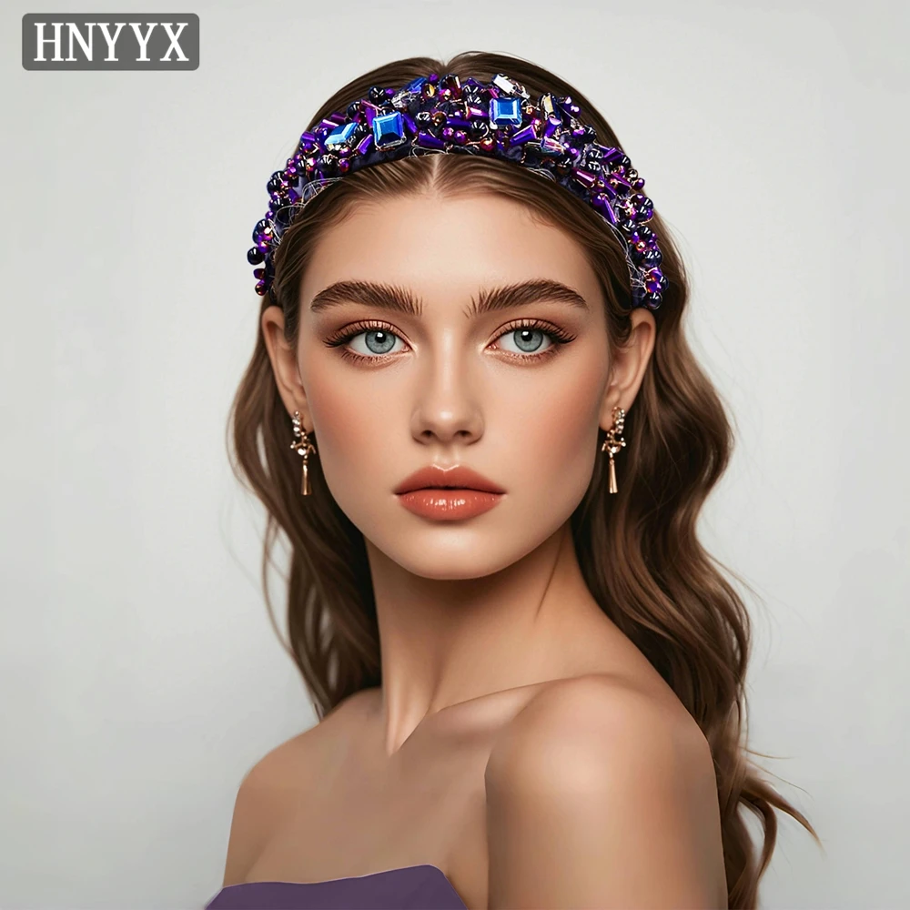 

HNYYX Crystal Headband Baroque Hair Hoop Fashion Luxury Hair Piece Wedding Party Hair Wear Daily Headdress for Women A71