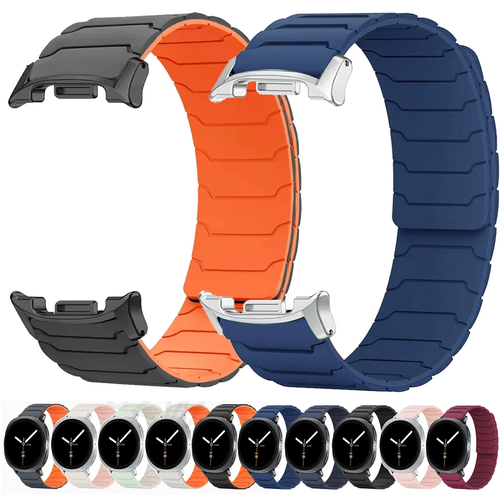 Sport-Silikonarmband für Samsung Galaxy Watch 8 40 mm 44 mm Magnetschlaufenband Armband Galaxy Watch 8 Classic 46 mm Zubehör